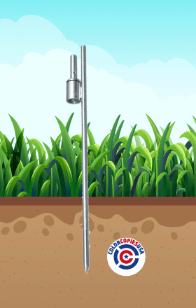 picture of stake in the ground, used to hold a flag up standing - ColorCopiesUSA