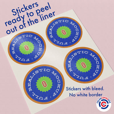 The image that shows stickers sitting on the backing ready to peel