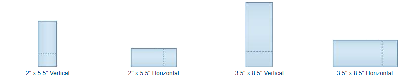 tickets in different sizes and presentations