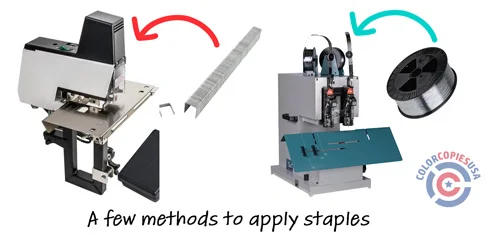 Picture showing two machines that can fasten sheets with staples picture showing two machines that can fasten sheets with staples