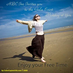 Full bleed invitation with focused message