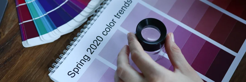 Swatch book with colors for precise color selection